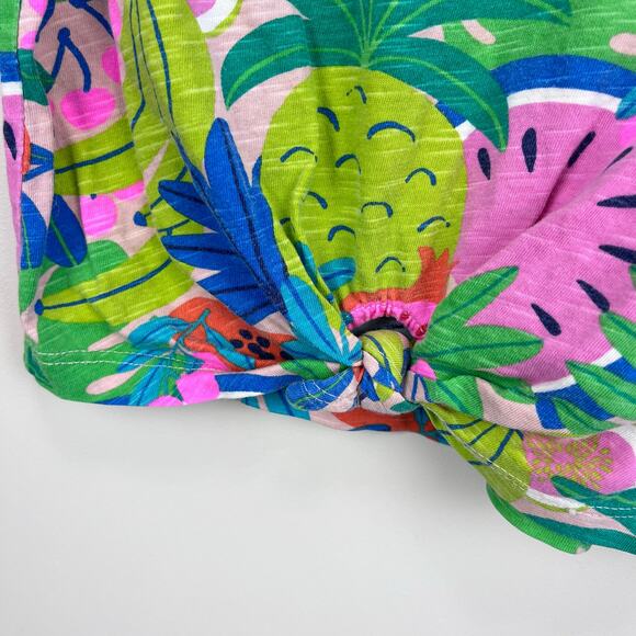 Mini Boden Tie Front T-Shirt Multi Tropical Fruit 8-9 - Picture 3 of 5